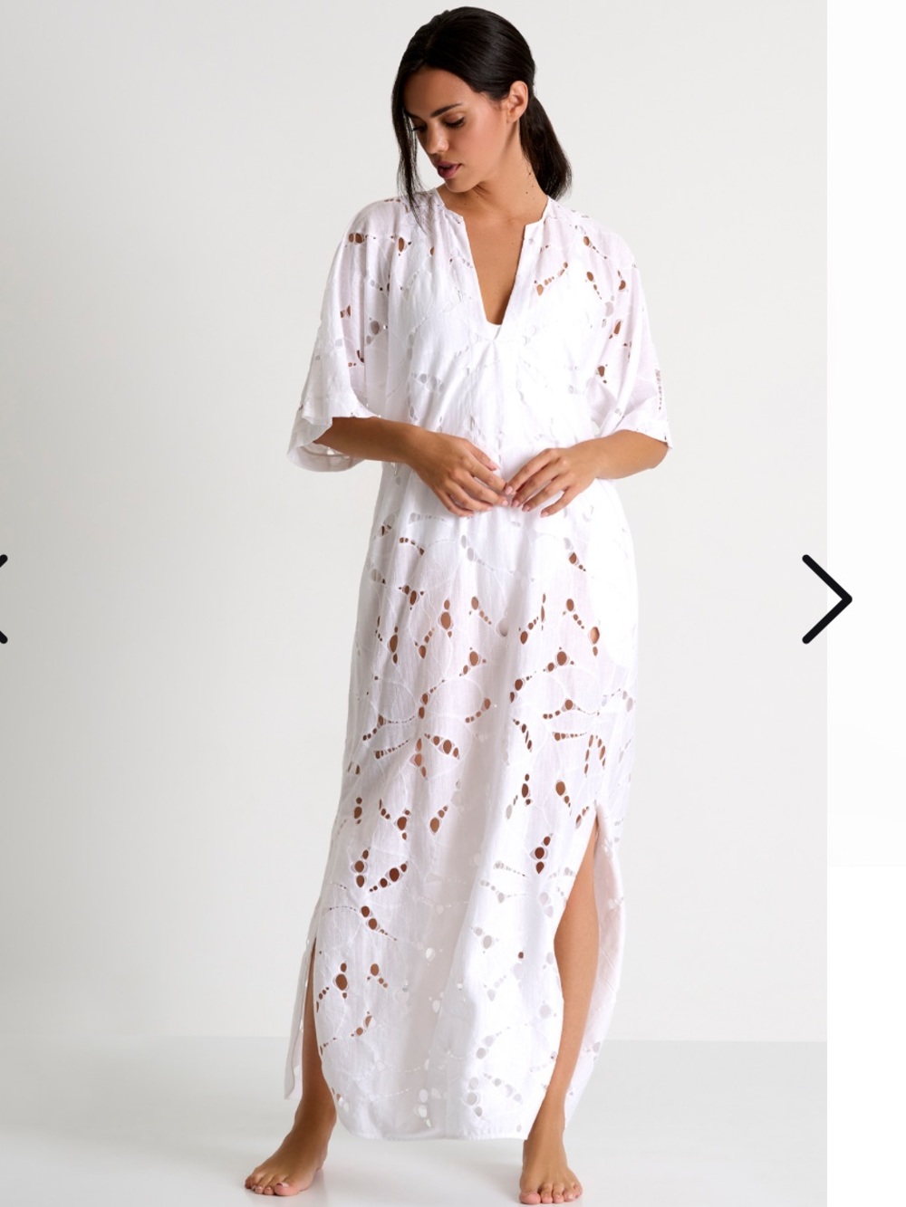 Shan Canada Modern Lace Maxi Dress White size 10 NWT NEW